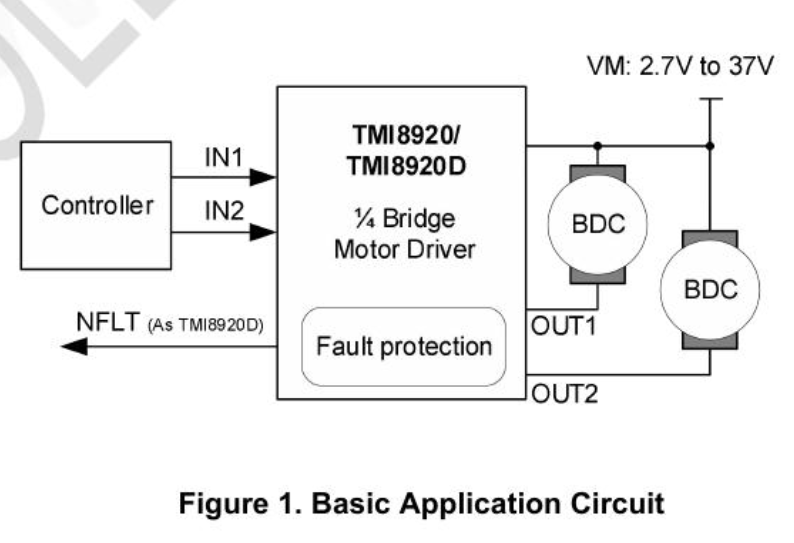 拓尔微 代理 TMI8920 小型机器电机驱动IC