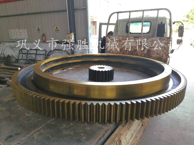 强胜供应烘干机配件种类多样 制作大直径烘干机大齿轮滚圈