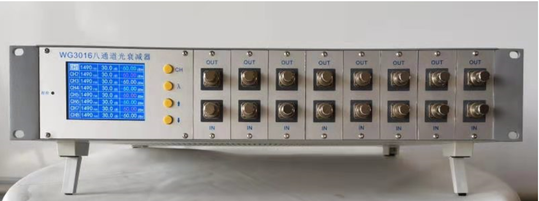 WG3016八通道光衰减器：0-70dB智能可调｜±0.1dB高精度｜光纤通信/测试核心器件"
