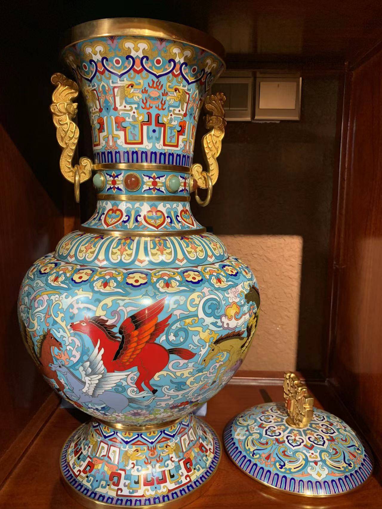 景泰蓝国礼定制加工景泰蓝工艺品摆件纯手工制作景泰蓝神兽加工定制铜胎掐丝珐琅工艺品