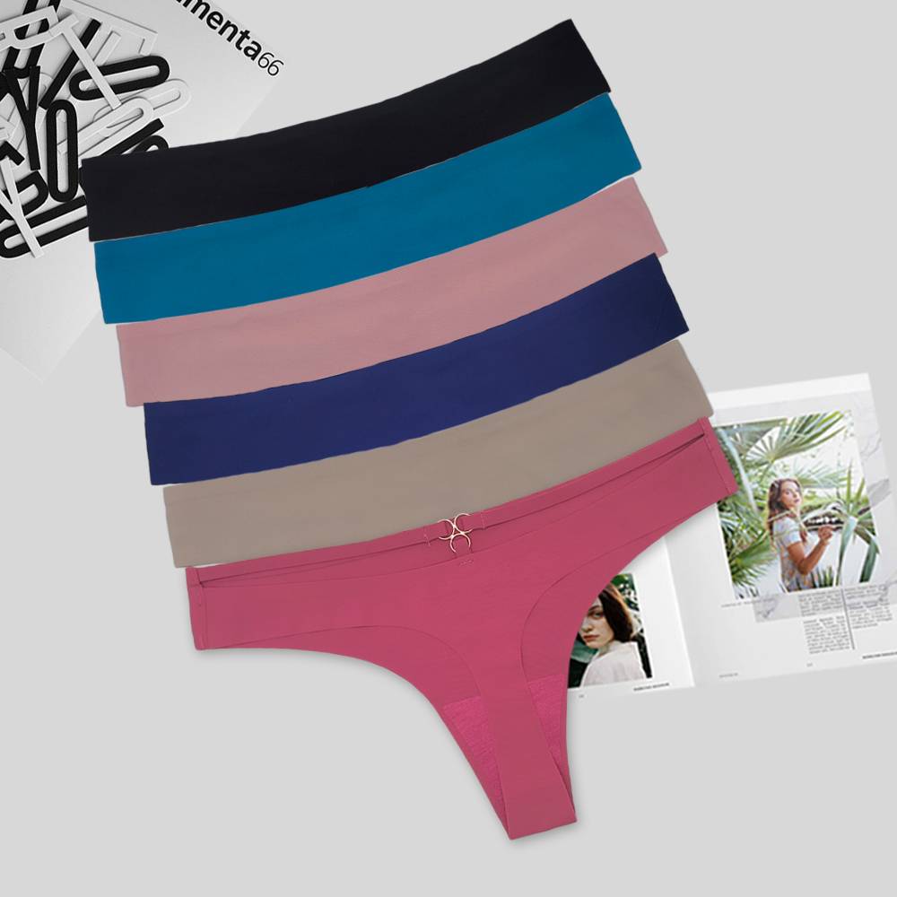 欧美外贸跨境无痕内裤 冰丝透气性感纯色女士丁字裤 厂家批发现货