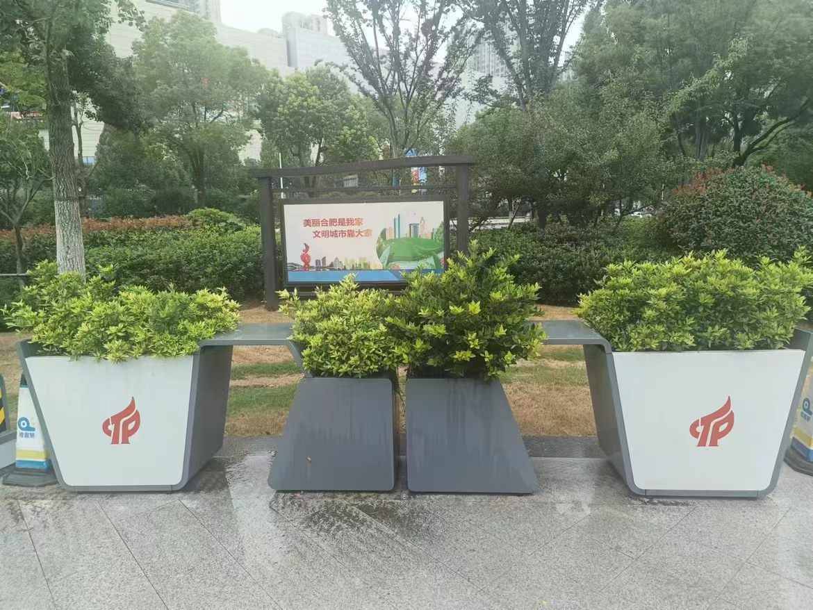 市政花箱护栏道路不锈钢隔离栏商业街道花坛围栏交通护栏花箱组合