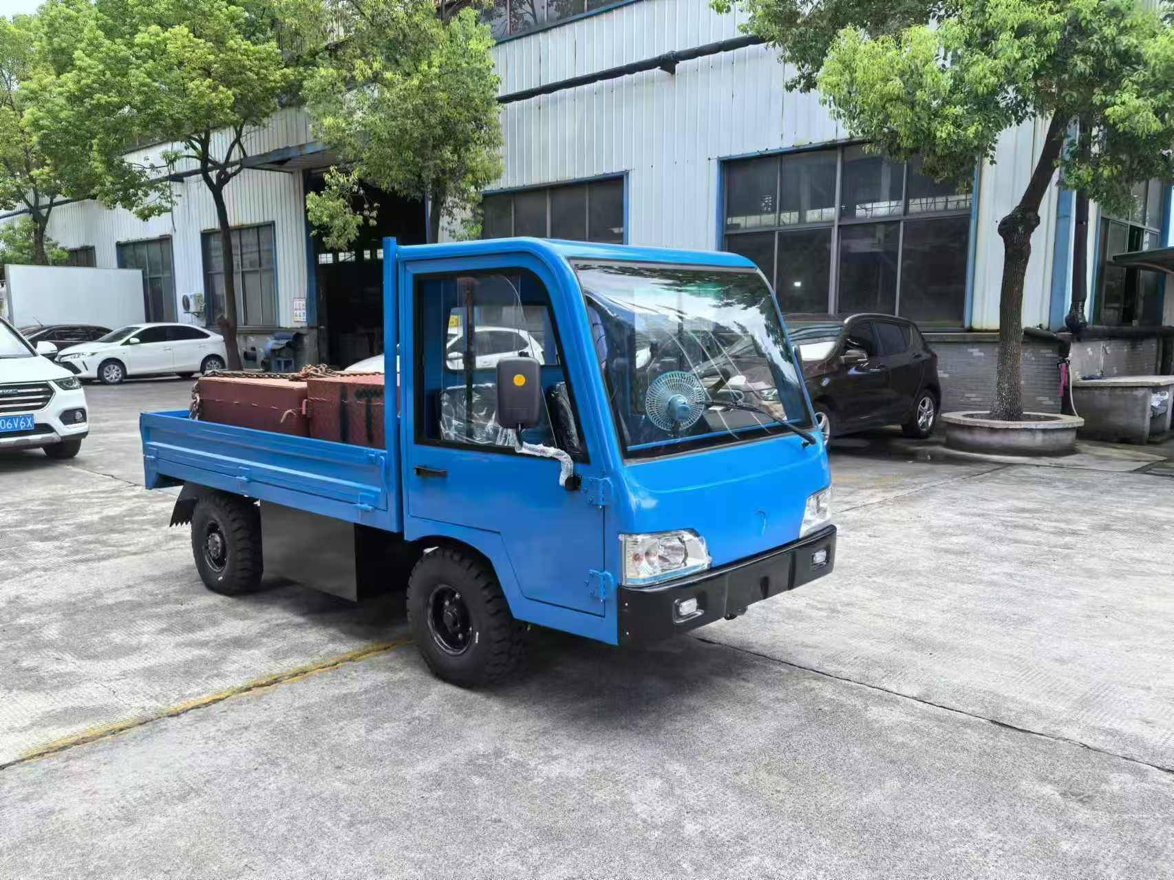 利凯三吨电动平板货车，工厂码头电动搬运车货车