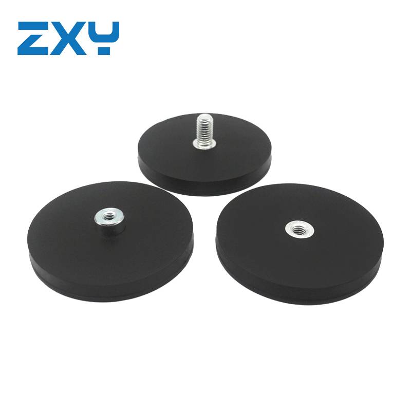 包胶磁铁 钕铁硼强磁  包胶强磁底座 圆形磁铁