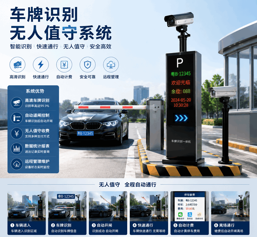 停车场无人收费系统 无卡无感智能停车管理设备厂家直供